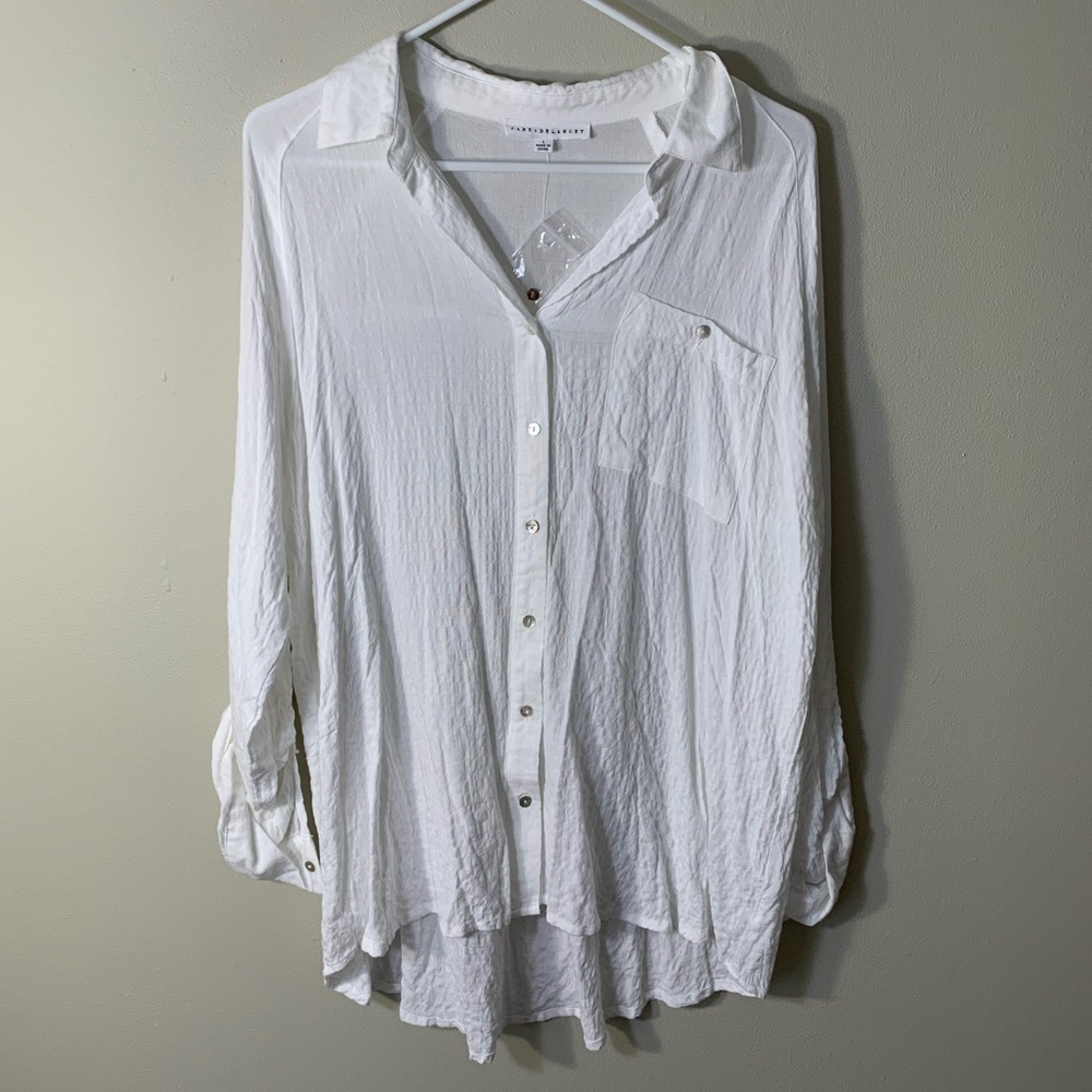 Jane and Delancey Women’s White Button Down Top - Large